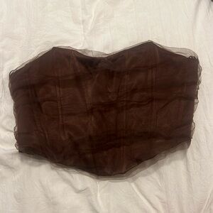Brown strapless top